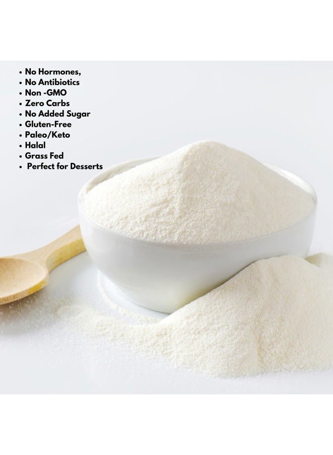 HEARTHY FOODS مسحوق جيلاتين لحم البقر غير المنكه من هارثي فودز للنساء والرجال | بروتين نقي صديق للكيتو والباليو نوع 1 و 3، معتمد حلال من المراعي، غير معدّل وراثيًا، جيلاتين كوشير | 16 أونصة 454 جرام - Image 3